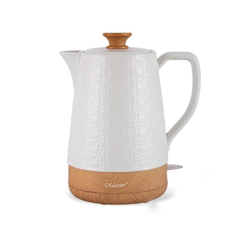 Maestro MR-076 electric kettle 1.8 L 1800 W White, Wood
